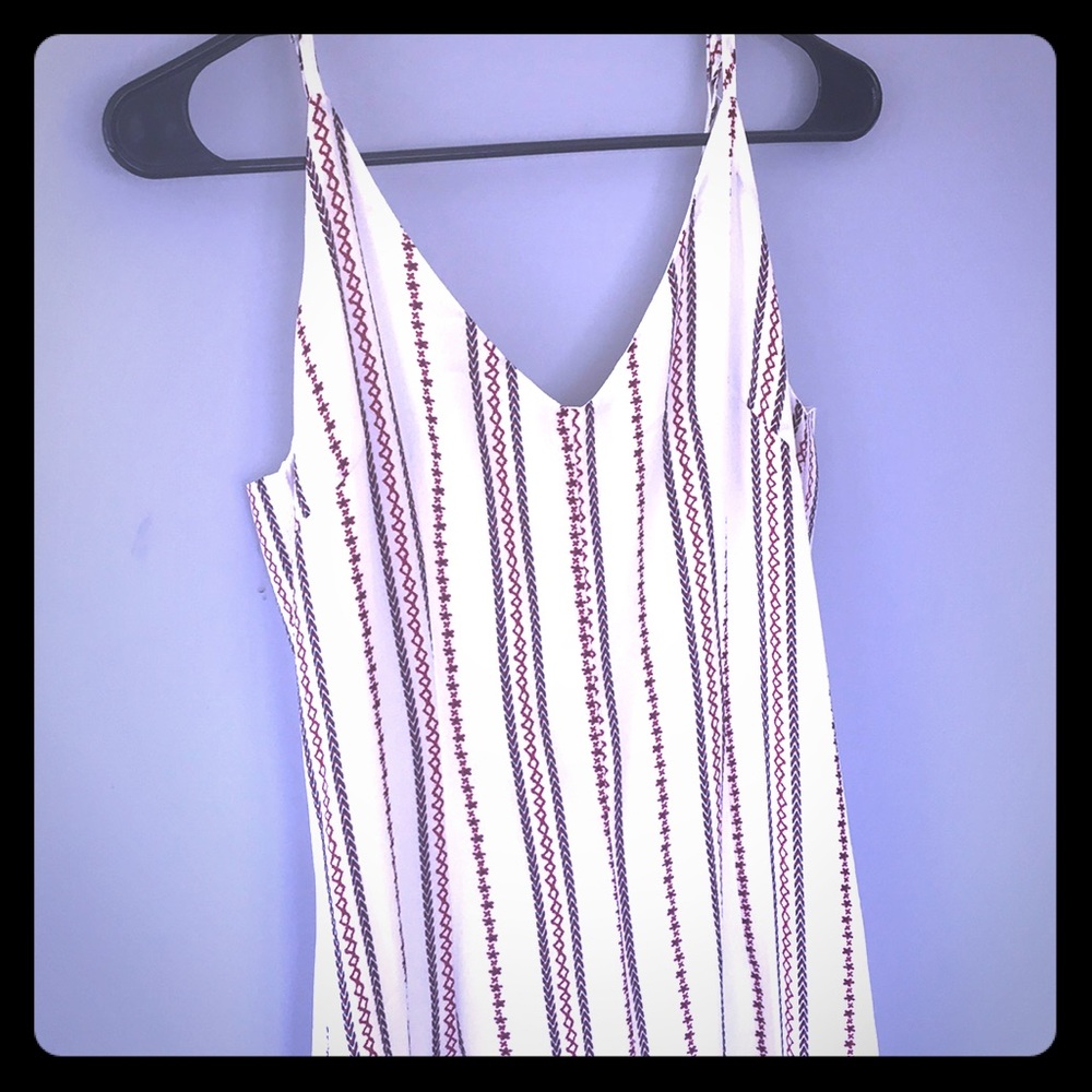 Cream and red striped pant suit!